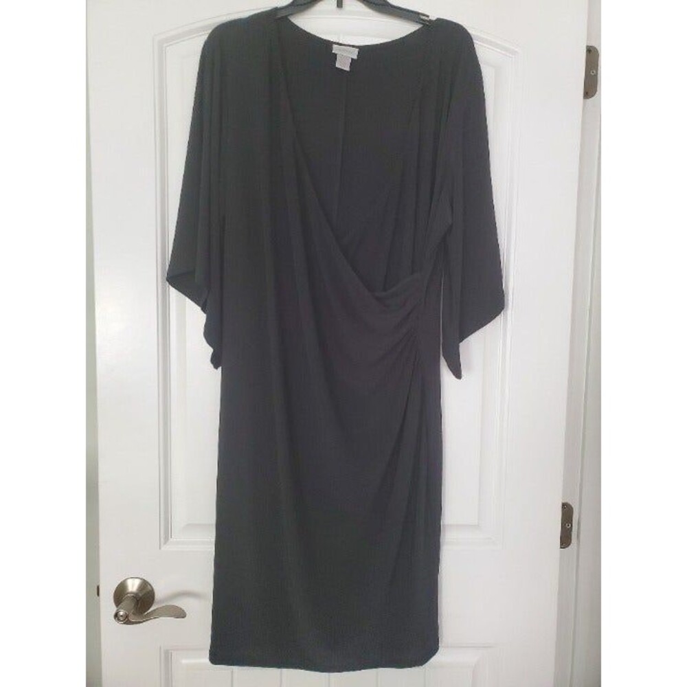 Avenue Black Crisscross Drape Dress 18